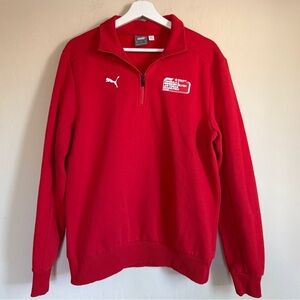 Puma F1 Formula 1 One Men's Bold Red Quarter Zip Sweater Fleece